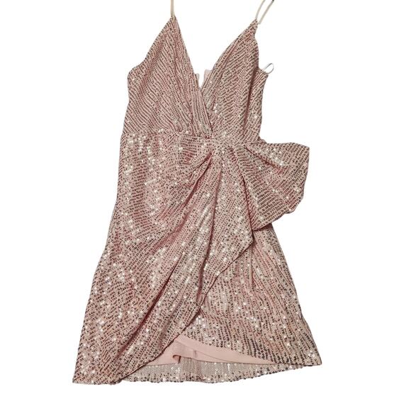 Pink Party Clubwear Y2K Disco Dress Sequin Sexy New Years Eve Performance Dance - Picture 1 of 3